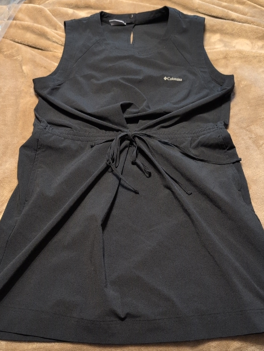 Columbia Black Sleeveless Drawstring Athletic Dress Size Large NWOT